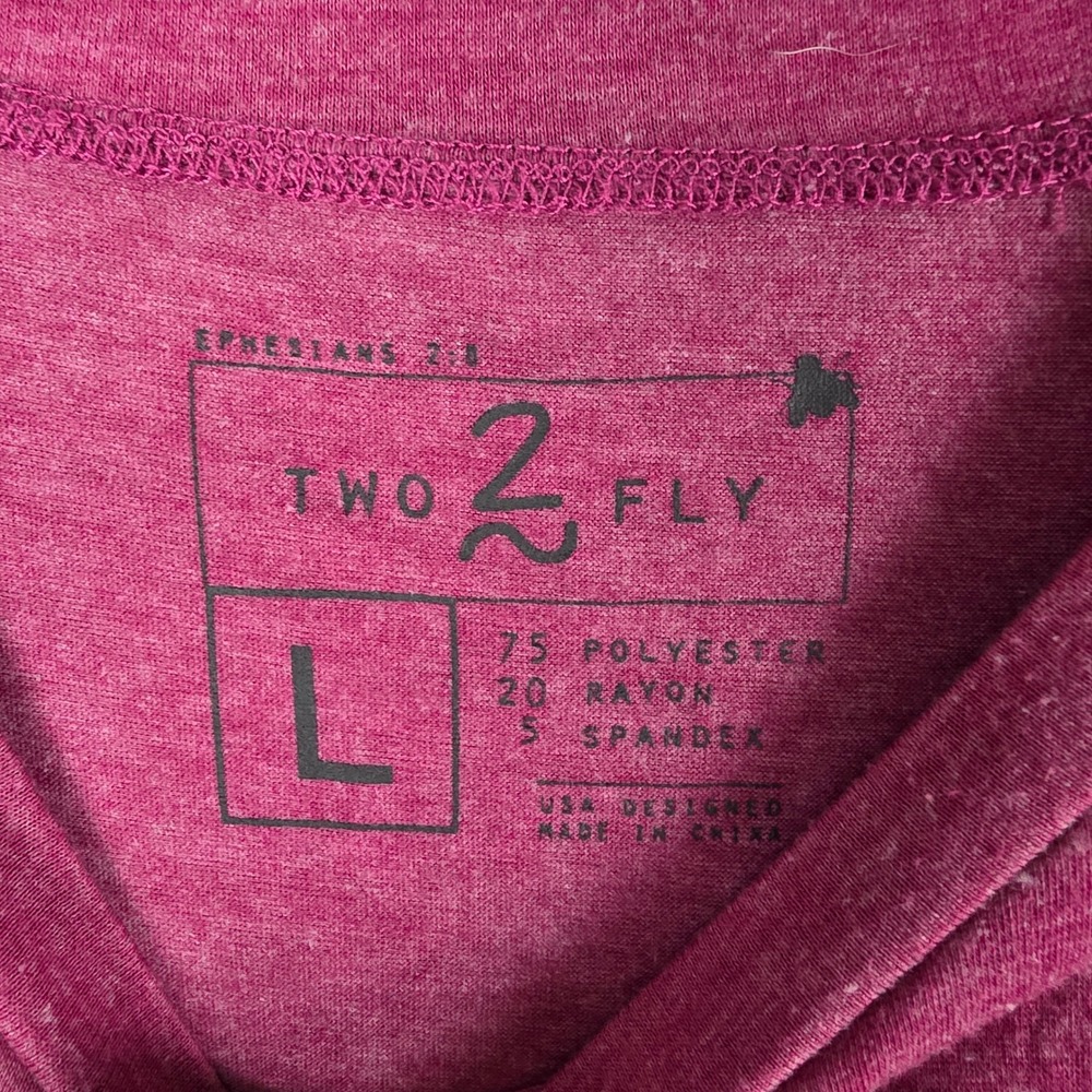 Two Fly Womens Large Heather Burgundy Howdy Rope Graphic T-Shirt Western Tee - Picture 3 of 7